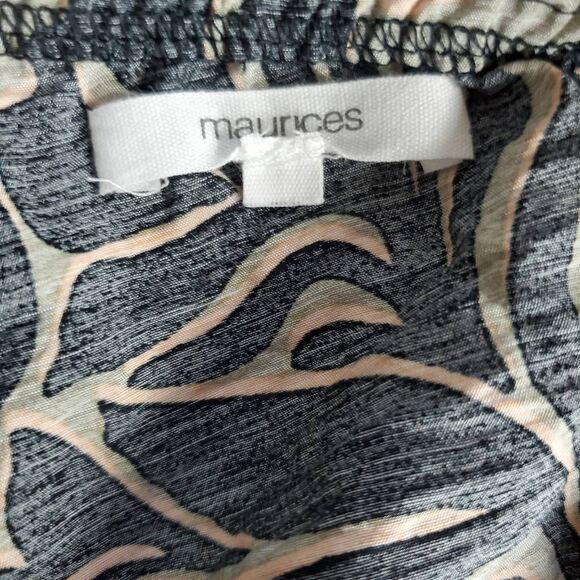 Maurices One Shoulder Printed Midi Dress Black/Beige Size XXL - Picture 4 of 6